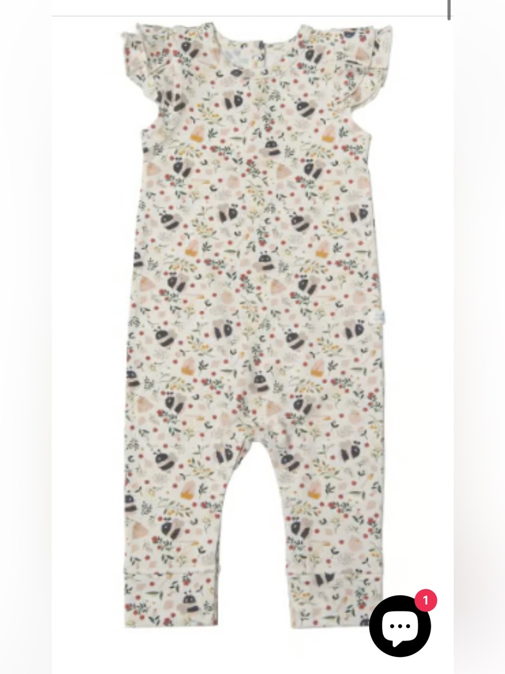 Loulou Lollipop Ruffle Romper Short Sleeve Floral Bees